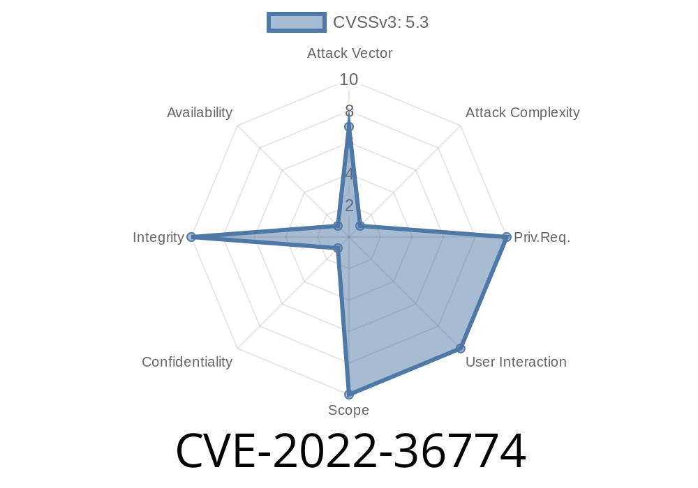 CVE-2022-36774 IBM Robotic Process Automation 21.0.0, 21.0.1, and 21.0.2 is vulnerable to man in the middle attacks due to the client proxy configuration.