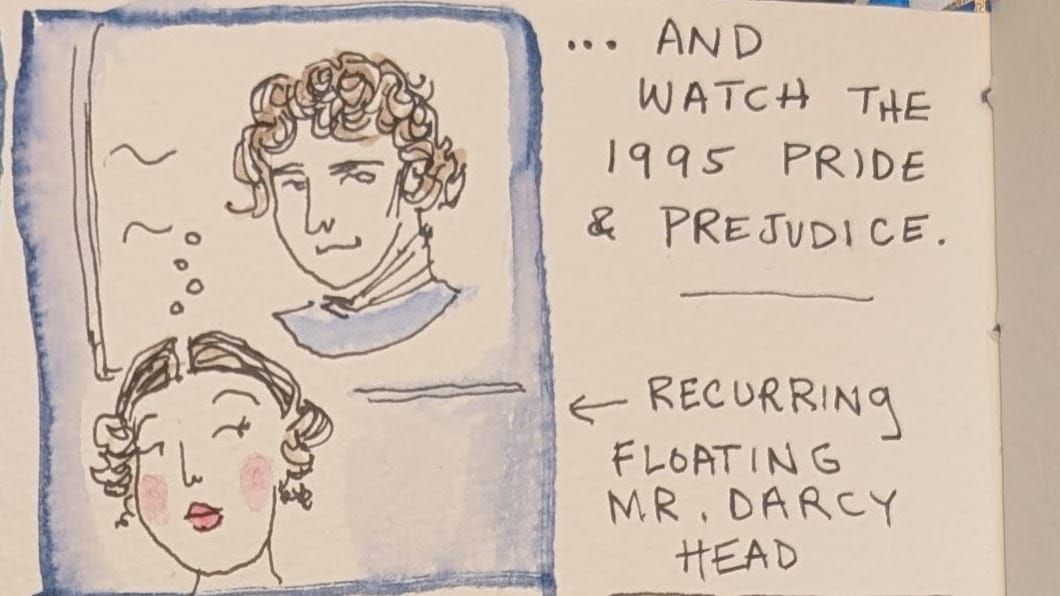 a comic about pride & prejudice & crafts