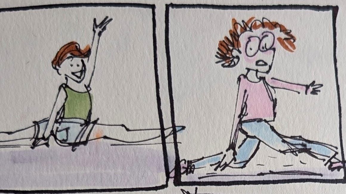 a comic about attempting rhythmic gymnastics