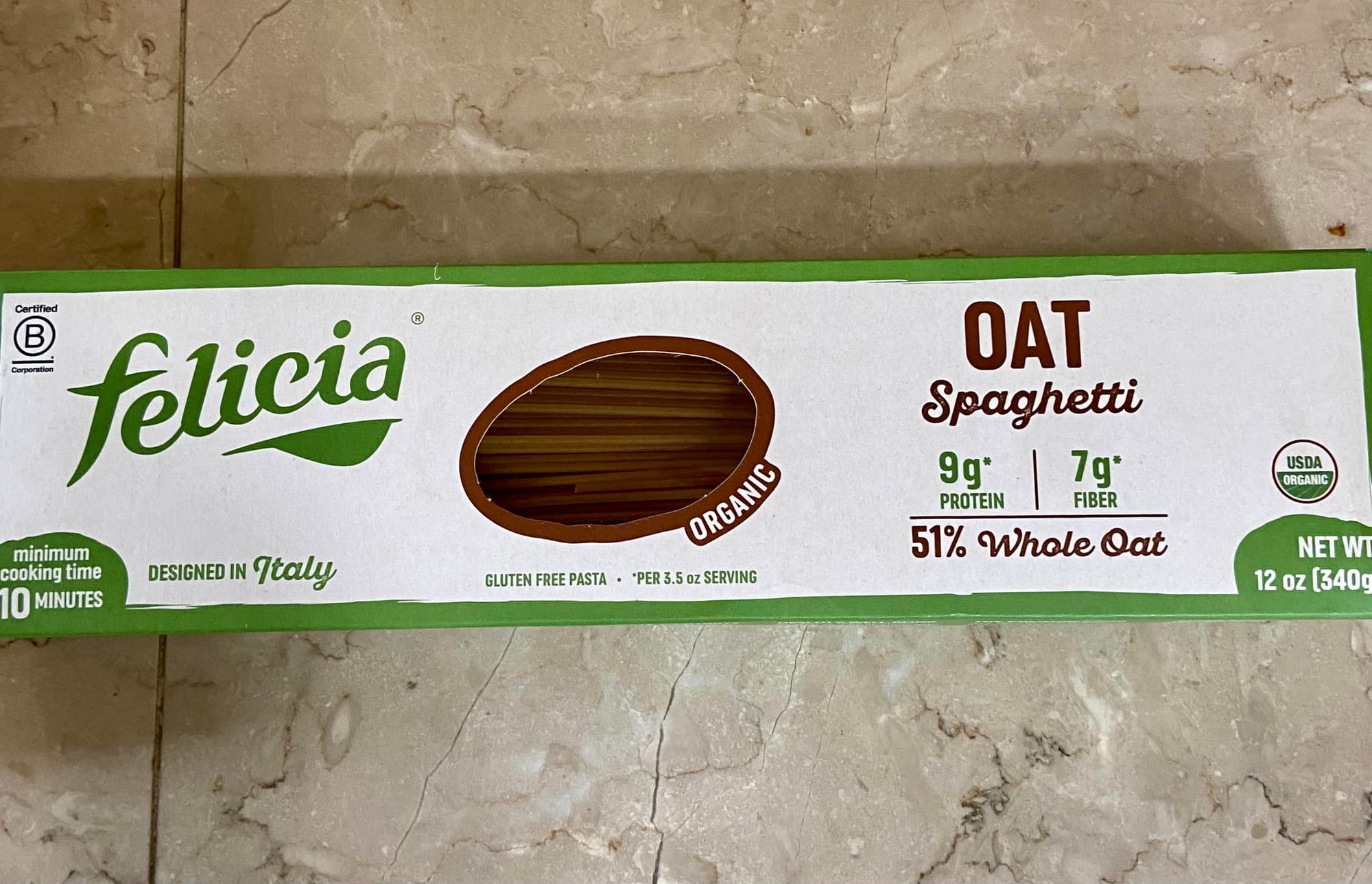 Box of Felicia oat spaghetti
