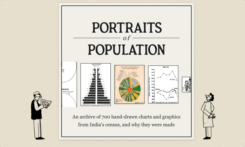 This is an image from the Diagram Chasing website showing the top of the article about the Indian census.