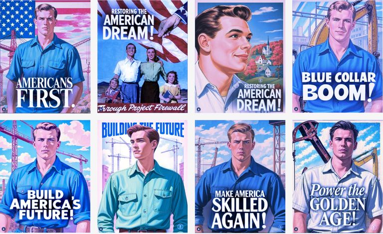 This is a collection of images from the US Department of Labor's recent skilled labor campaign.
