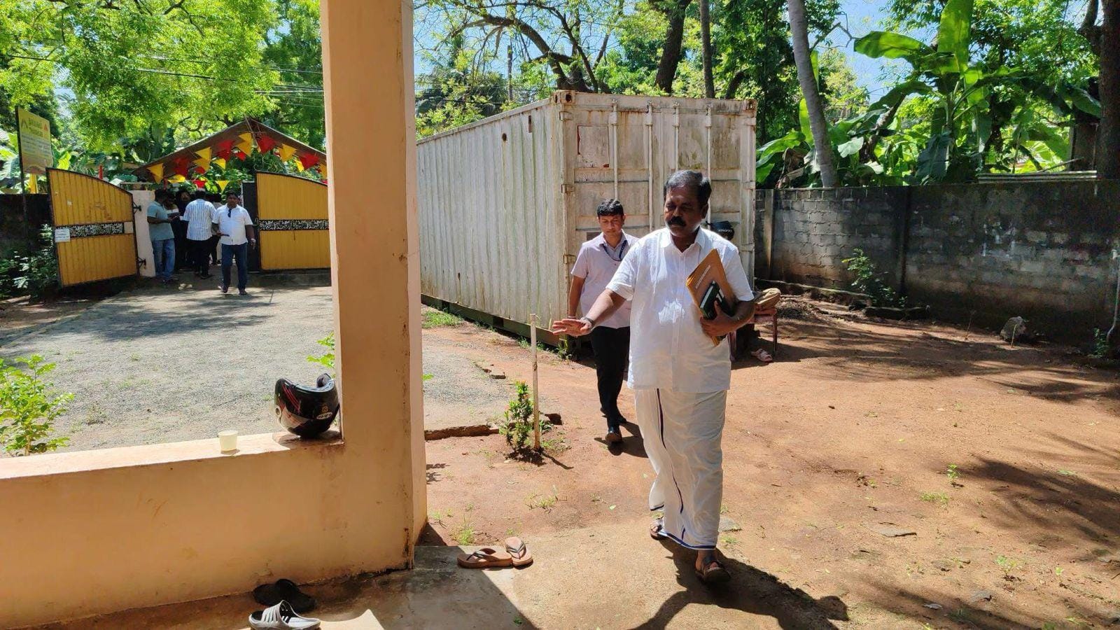 ITAK parliamentarian S. Sritharan arrives for the party’s central committee meeting in Vavuniya on May 17