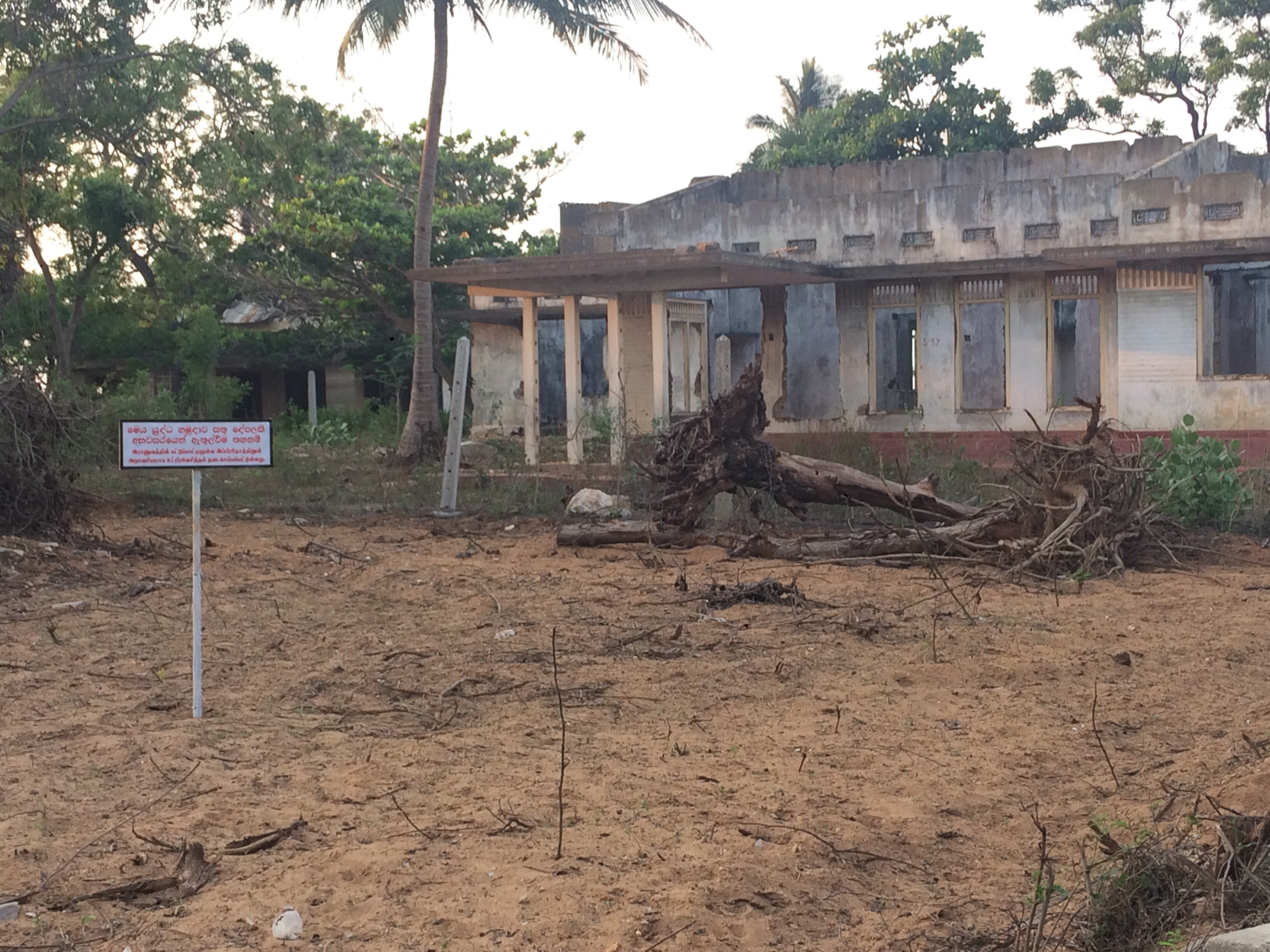 A once privately owned Tamil home in northern Sri Lanka now lies abandoned and deteriorating under continued military control.
