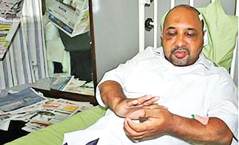 Keith Noyahr after he was severely wounded in an attack by unidentified assailants in 2008.