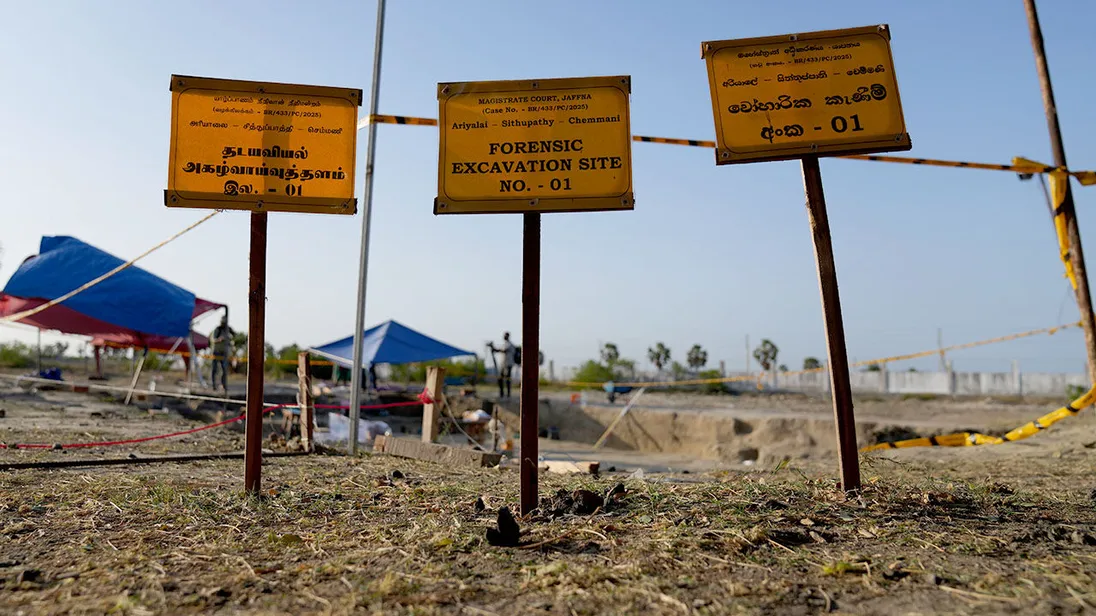 Figure 3: Chemmani Mass Grave in Jaffna, where the skeletal remains of approximately 400 dead persons have been excavated to date. (Source: The Economist September 2025)