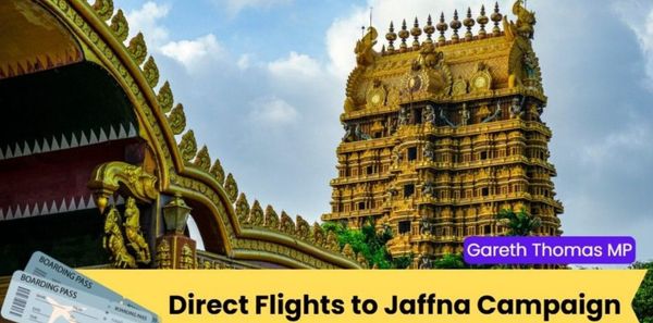 British MP Launches Campaign for Direct London-Jaffna Flights