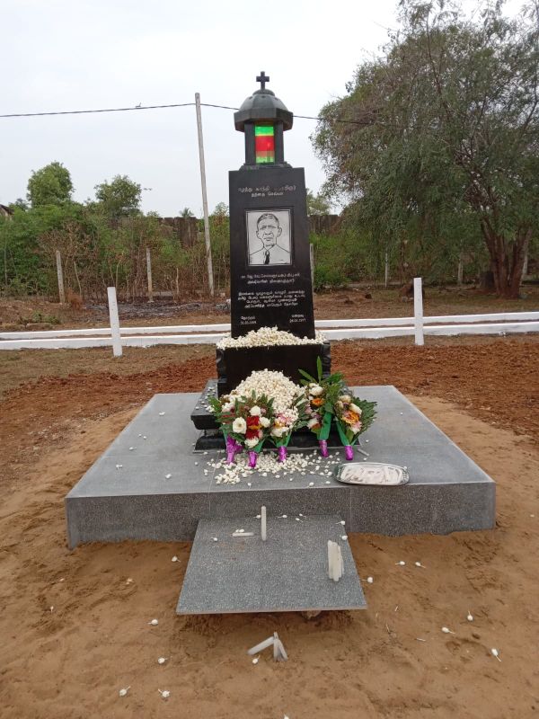 Thanthai Chelva Monument Smashed in Jaffna