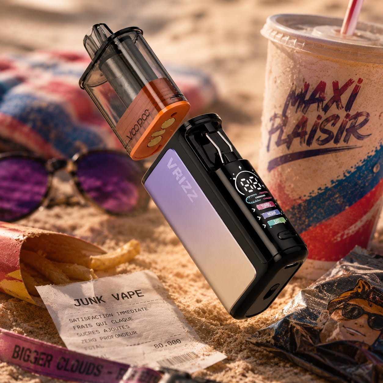 Cigarette électronique Voopoo Vrizz 2 avec cartouche Dual Mesh de 15 ml