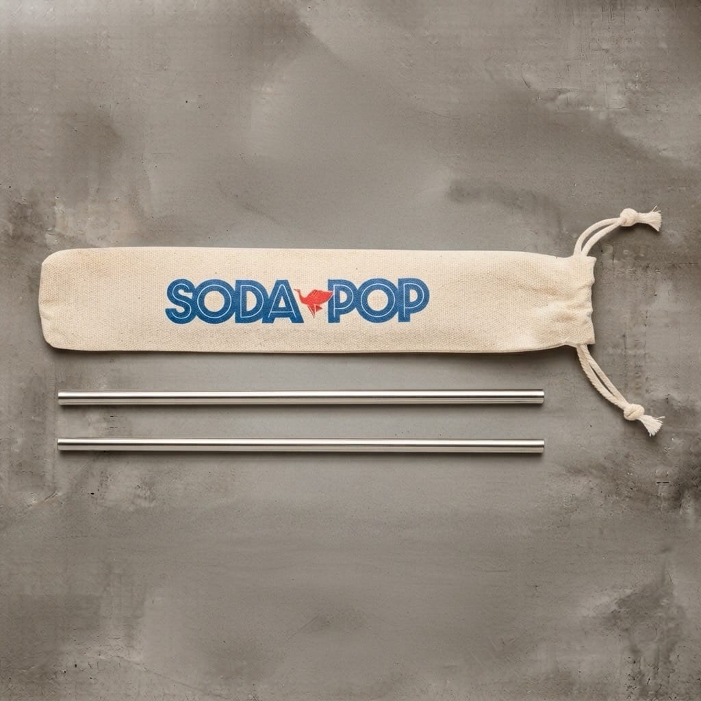 Deux pailles en inox et pochette Soda Pop du Lucky Bag FUU