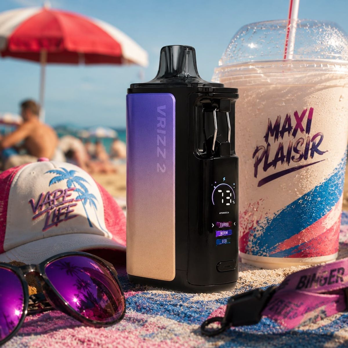 Voopoo Vrizz 2 testée avec le e-liquide Retroblast Framboise Bleue Cassis