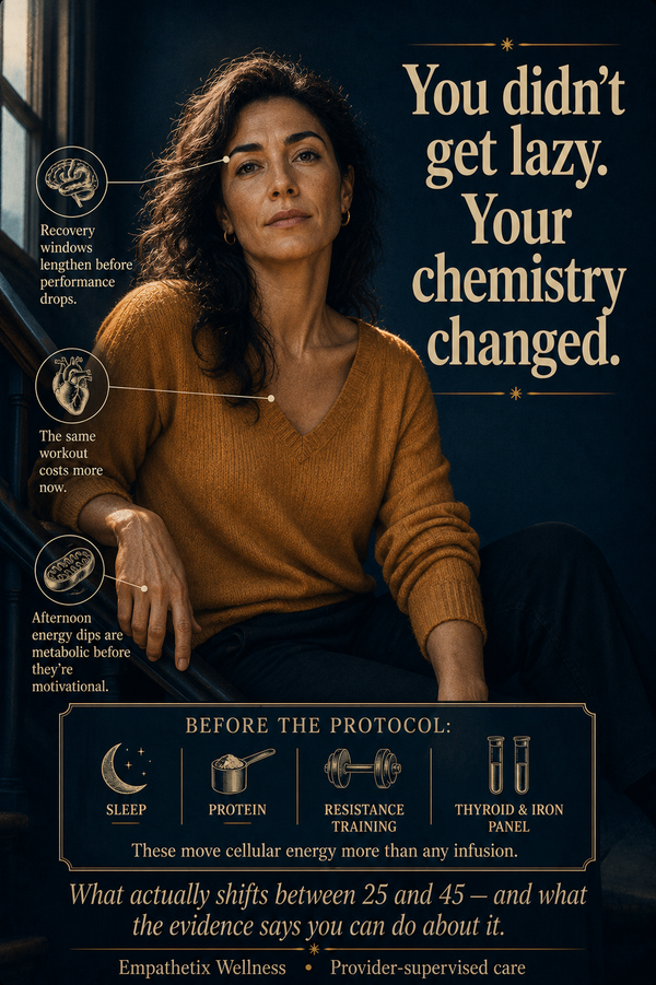 NAD+, MOTs-C, and the Science of Cellular Energy — Why You Feel Different at 45 Than You Did at 25