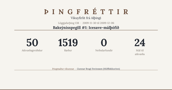 Baksýnisspegill #1: Icesave-málþófið