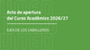 Inauguración del curso académico  en UNED de Ejea de los Caballeros