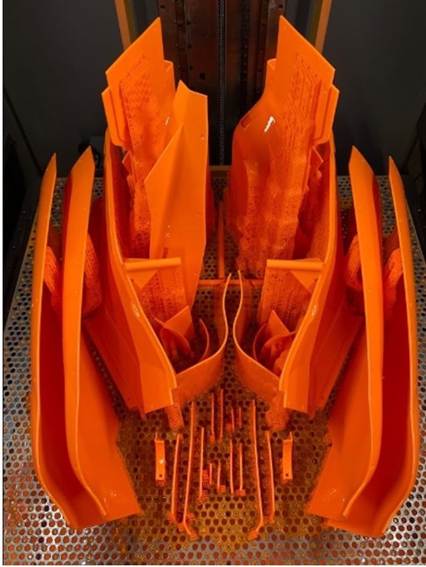 Parts created with stereolithography technology