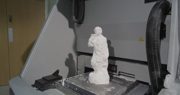 Bacchus replica finished on the 3D printer and ready for processing 