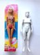 3D printed Barbie next to a pre-packed Barbie