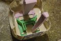 Printed part in a mix of 50% playground sand, 50% plaster of Paris and water.