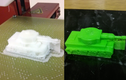 The tanks as they came off both printers shrouded in support