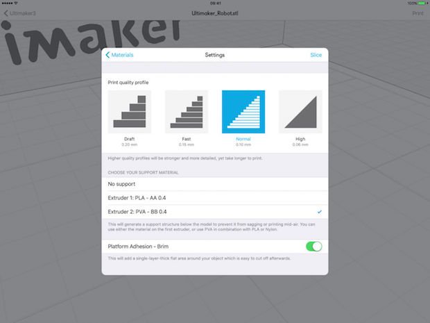 Ultimaker 3 App settings