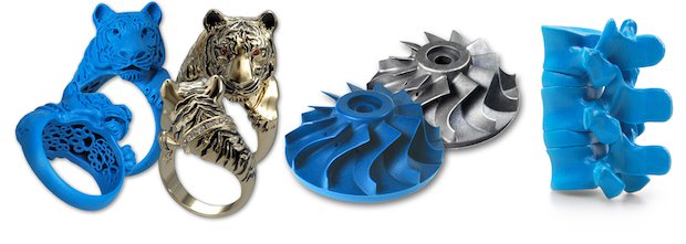 Castable wax parts made using with a Solidscape machine