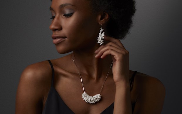 Formlabs Ceramic Model wearing Nervous System Porifera jewelry.jpg