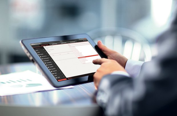 GE Additive software on a tablet device.