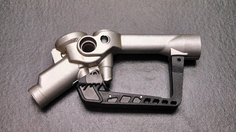 The final aluminum casting benefits from precision interior passages and small cross sections that could not be produced with conventional methods