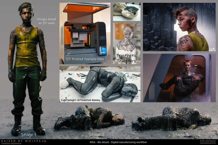 Paul's bio-attack make-up - Raised by Wolves