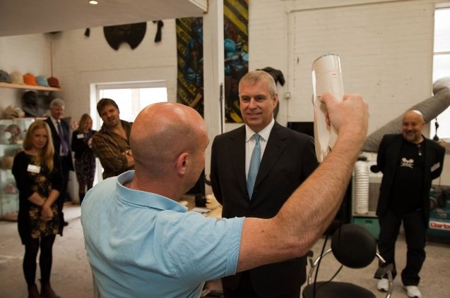 Prince Andrew being scanned by Artec Eva