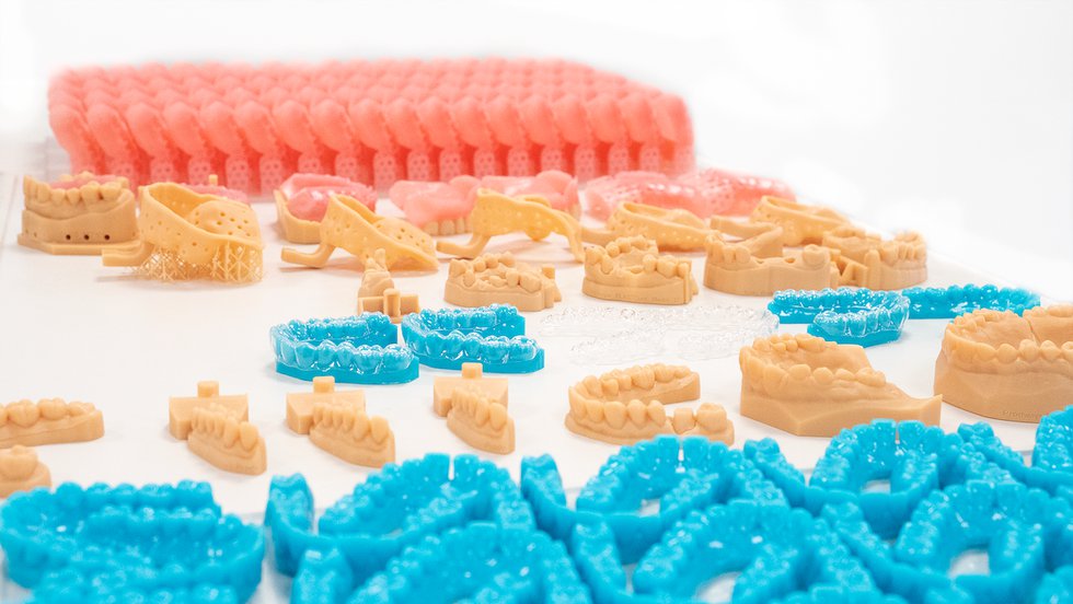 Dental parts 3D printed on Prodways DENTAL PRO system