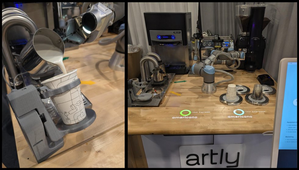 Artley 3D printed robotic arm fixtures at CES 2025