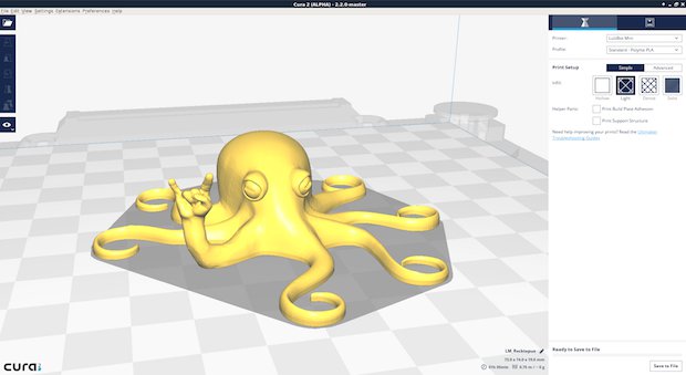 Aleph LulzBot Cura 2 software programme Aleph LulzBot Cura 2 software programme