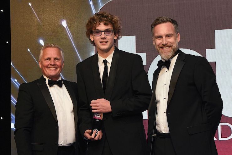 Zac Smith accepts the TCT Sanjay Mortimer Foundation Rising Star Award at this year's TCT Awards ceremony.