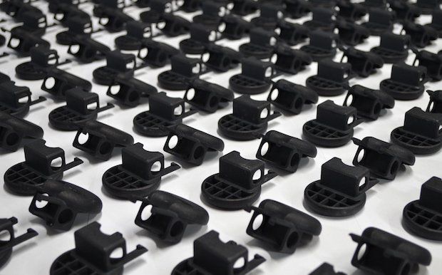 Parts are polished and dyed using DyeMansion technology.