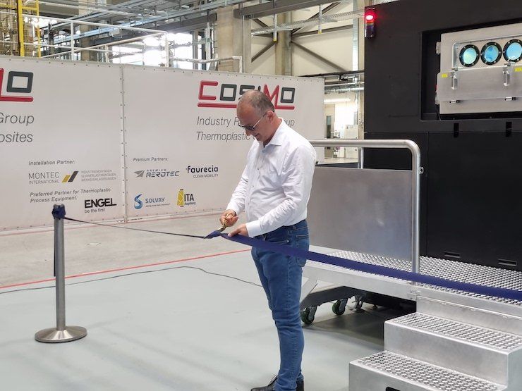 Velo3D CEO Benny Buller cuts the ribbon to open the company's European Technology Centre. - TCT Magazine