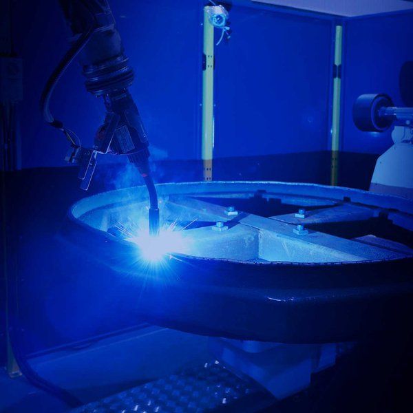 Typical ARCEMY 2600 Edition metal 3D printing a large-scale maritime part with wire-arc additive manufacturing technology. - AML3D
