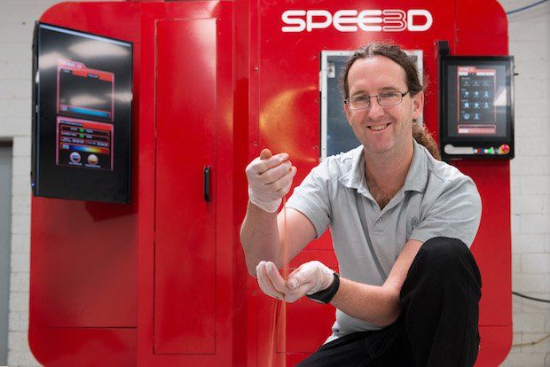 Byron Kennedy with SPEE3D's LIGHTSPEE3D printer.