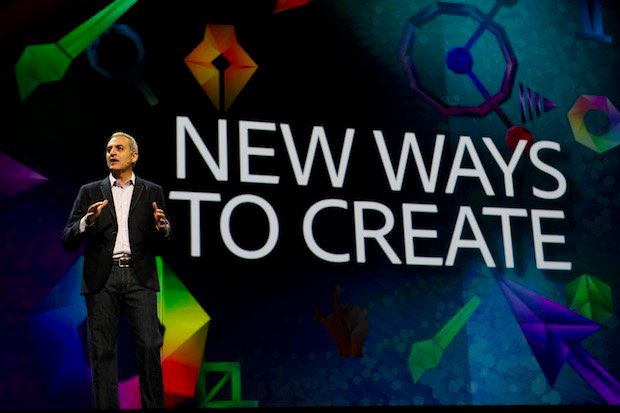 Adobe Senior Vice President and General Manager, Digital Media David Wadhwani takes the stage at Adobe MAX.