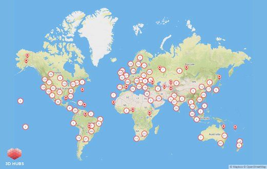3D Hubs Printer Map