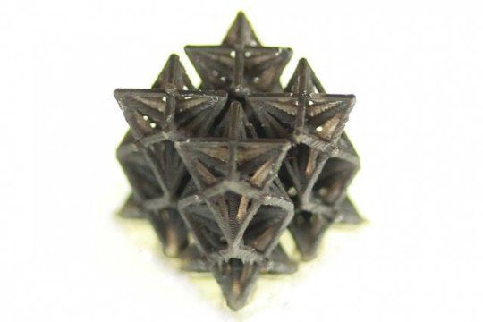 3D printed metamaterial                An example of the 3D-printed structure Nicholas Fang and his team produced which shrinks when exposed to heat