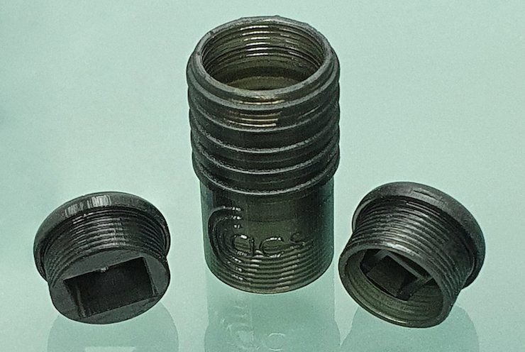 ACS produces this two pin comms adaptor for in-ear communication headsets using 3D Systems’ Figure 4 Direct Digital Production solution. The part comprises a central body and two end caps ...