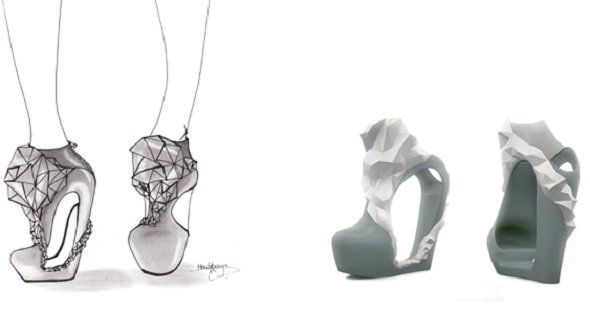 Shoe design produced via 3D modeller service. - i.materialise