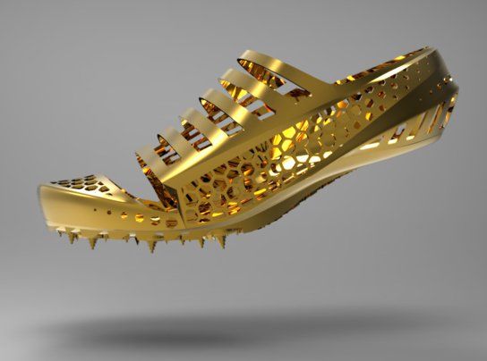 Gold running shoes