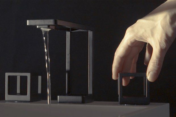 3dsystems-kallista-faucet-water      The Grid sink faucet, the result of KALLISTA's design, 3rd Dimension's printing capabilities, and 3D Systems' technology.