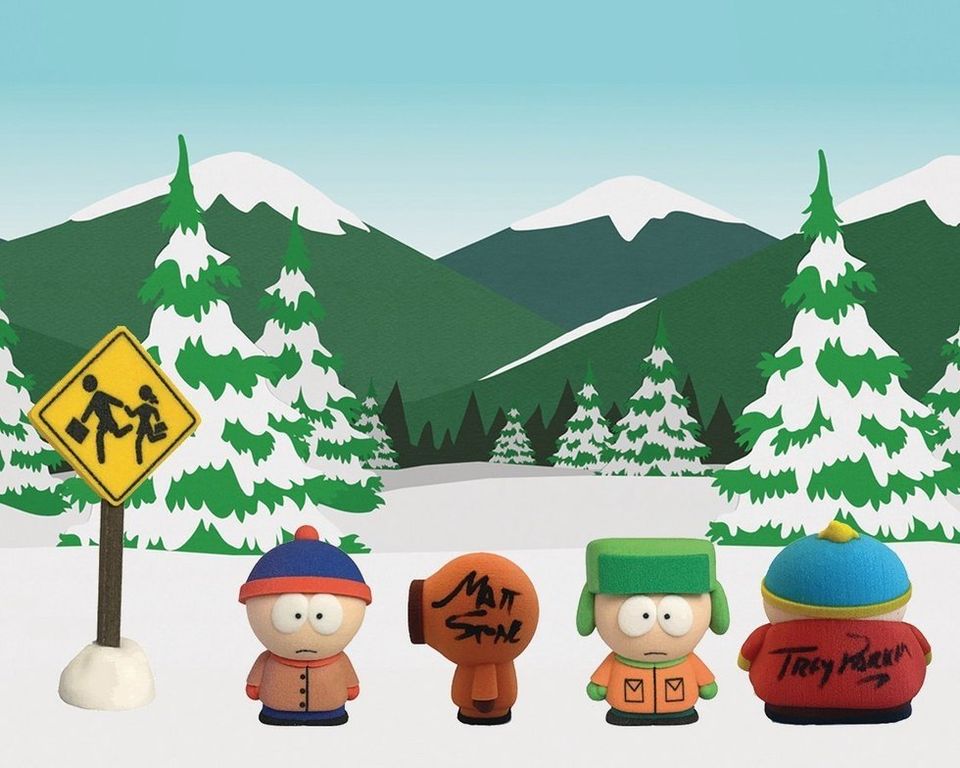 The South Park gang 3D Printed      The South Park gang 3D Printed and signed by Matt Stone and Trey Parker
