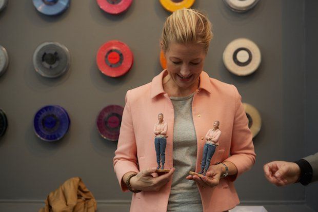 Danish Minister gets 3D printed mini me at 3D Printhuset launch.