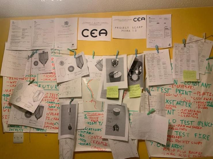 Ewan's design ideas and notes for his company