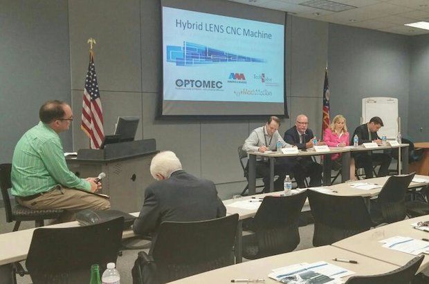 America Makes panel discussion on hybrid Lens CNC machine.