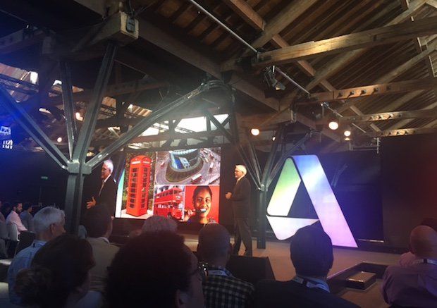 Autodesk Senior VP, Chris Bradshaw on stage.